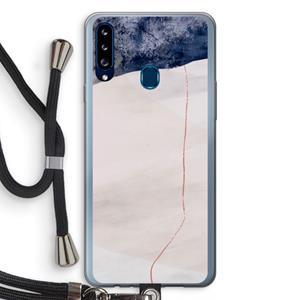 CaseCompany Stone White: Samsung Galaxy A20s Transparant Hoesje met koord