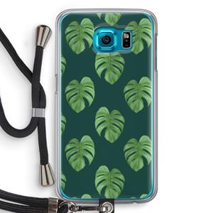 CaseCompany Monstera leaves: Samsung Galaxy S6 Transparant Hoesje met koord