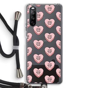 CaseCompany Chicks before dicks: Sony Sony Xperia 10 III Transparant Hoesje met koord