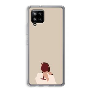 CaseCompany I drink wine: Samsung Galaxy A42 5G Transparant Hoesje