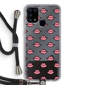CaseCompany Lipjes: Samsung Galaxy M31 Transparant Hoesje met koord
