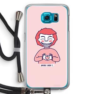 CaseCompany Hartje: Samsung Galaxy S6 Transparant Hoesje met koord