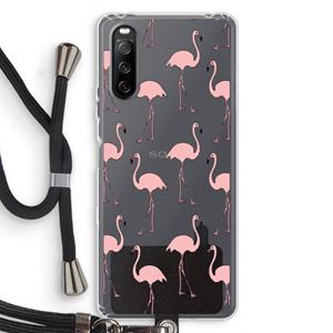 CaseCompany Anything Flamingoes: Sony Sony Xperia 10 III Transparant Hoesje met koord