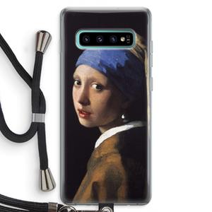 CaseCompany The Pearl Earring: Samsung Galaxy S10 Plus Transparant Hoesje met koord
