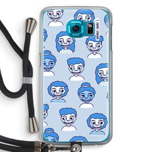 CaseCompany Gezichtjes: Samsung Galaxy S6 Transparant Hoesje met koord