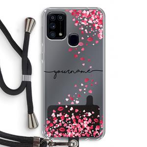 CaseCompany Hartjes en kusjes: Samsung Galaxy M31 Transparant Hoesje met koord