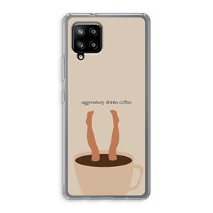 CaseCompany Aggressively drinks coffee: Samsung Galaxy A42 5G Transparant Hoesje