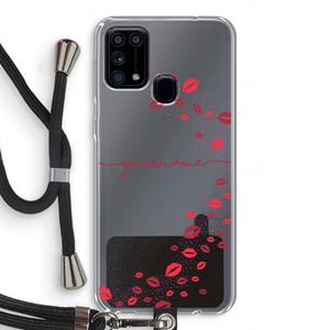 CaseCompany Kusjes: Samsung Galaxy M31 Transparant Hoesje met koord