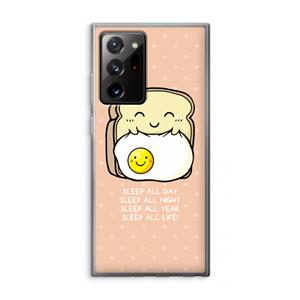 CaseCompany Sleep All Day: Samsung Galaxy Note 20 Ultra / Note 20 Ultra 5G Transparant Hoesje