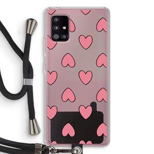 CaseCompany Ondersteboven verliefd: Samsung Galaxy A51 5G Transparant Hoesje met koord