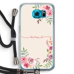 CaseCompany Rozen: Samsung Galaxy S6 Transparant Hoesje met koord