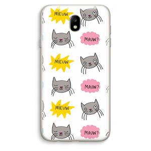 CaseCompany Meow: Samsung Galaxy J7 (2017) Transparant Hoesje