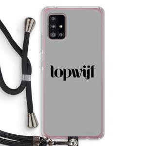 CaseCompany Topwijf Grijs Zwart: Samsung Galaxy A51 5G Transparant Hoesje met koord