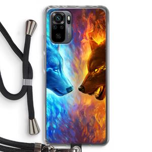 CaseCompany Fire & Ice: Xiaomi Redmi Note 10 Pro Transparant Hoesje met koord