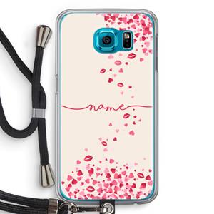 CaseCompany Hartjes en kusjes: Samsung Galaxy S6 Transparant Hoesje met koord