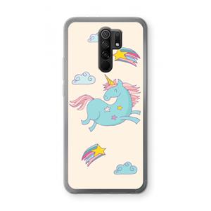 CaseCompany Vliegende eenhoorn: Xiaomi Redmi 9 Transparant Hoesje