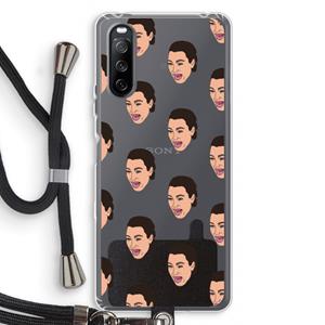 CaseCompany Ugly Cry Call: Sony Sony Xperia 10 III Transparant Hoesje met koord
