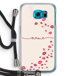 CaseCompany Kusjes: Samsung Galaxy S6 Transparant Hoesje met koord