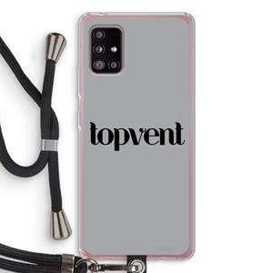 CaseCompany Topvent Grijs Zwart: Samsung Galaxy A51 5G Transparant Hoesje met koord
