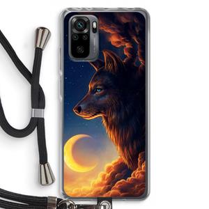 CaseCompany Night Guardian: Xiaomi Redmi Note 10 Pro Transparant Hoesje met koord