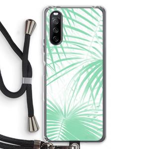 CaseCompany Palmbladeren: Sony Sony Xperia 10 III Transparant Hoesje met koord