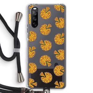 CaseCompany You Had Me At Pizza: Sony Sony Xperia 10 III Transparant Hoesje met koord