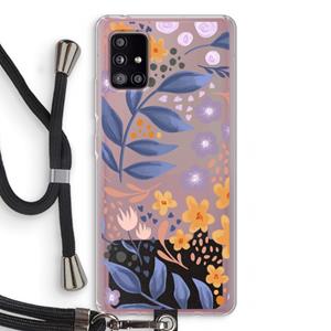 CaseCompany Flowers with blue leaves: Samsung Galaxy A51 5G Transparant Hoesje met koord
