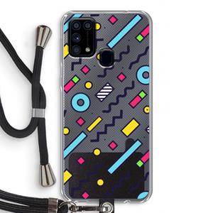 CaseCompany 8-bit N°8: Samsung Galaxy M31 Transparant Hoesje met koord