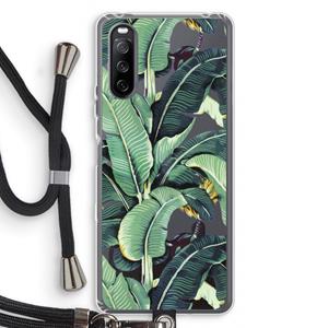 CaseCompany Bananenbladeren: Sony Sony Xperia 10 III Transparant Hoesje met koord