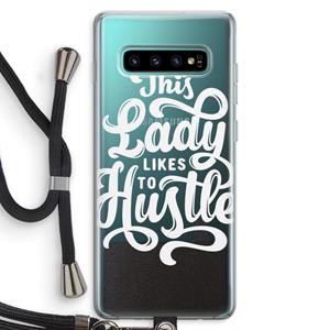 CaseCompany Hustle Lady: Samsung Galaxy S10 Plus Transparant Hoesje met koord