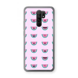 CaseCompany Smiley watermeloenprint: Xiaomi Redmi 9 Transparant Hoesje
