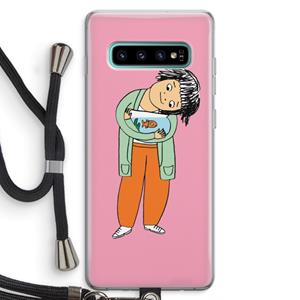 CaseCompany Visknuffel: Samsung Galaxy S10 Plus Transparant Hoesje met koord