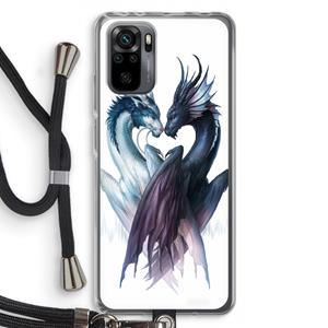 CaseCompany Yin Yang Dragons: Xiaomi Redmi Note 10 Pro Transparant Hoesje met koord