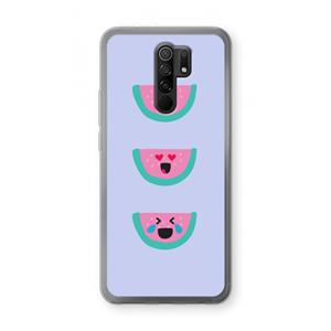 CaseCompany Smiley watermeloen: Xiaomi Redmi 9 Transparant Hoesje