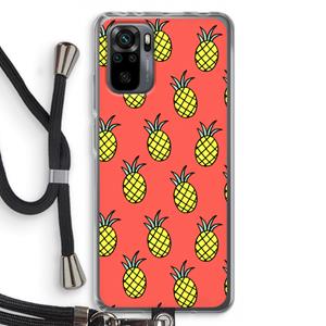 CaseCompany Ananas: Xiaomi Redmi Note 10 Pro Transparant Hoesje met koord
