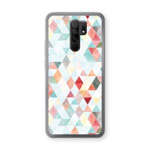 CaseCompany Gekleurde driehoekjes pastel: Xiaomi Redmi 9 Transparant Hoesje