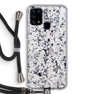 CaseCompany Gespikkelde marmer: Samsung Galaxy M31 Transparant Hoesje met koord