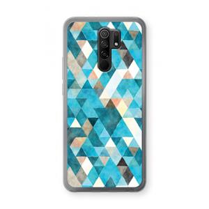 CaseCompany Gekleurde driehoekjes blauw: Xiaomi Redmi 9 Transparant Hoesje