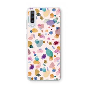 CaseCompany Terrazzo Memphis Pink: Samsung Galaxy A70 Transparant Hoesje