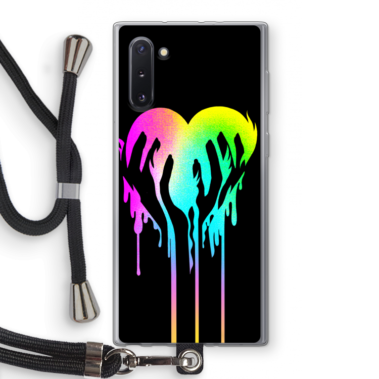 CaseCompany Hold My Heart: Samsung Galaxy Note 10 Transparant Hoesje met koord