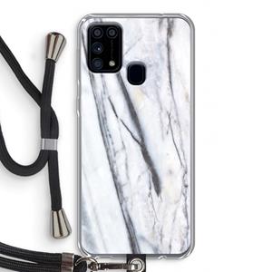 CaseCompany Gestreepte marmer: Samsung Galaxy M31 Transparant Hoesje met koord