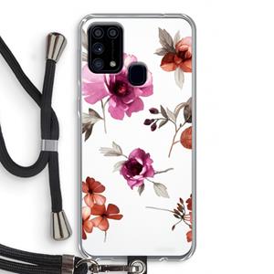 CaseCompany Geschilderde bloemen: Samsung Galaxy M31 Transparant Hoesje met koord