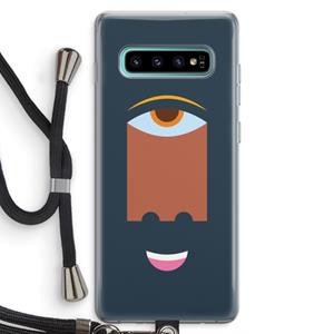 CaseCompany Mono M: Samsung Galaxy S10 Plus Transparant Hoesje met koord