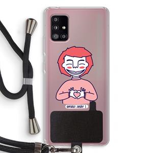 CaseCompany Hartje: Samsung Galaxy A51 5G Transparant Hoesje met koord