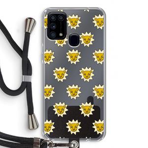 CaseCompany Leeuwenkoppen: Samsung Galaxy M31 Transparant Hoesje met koord