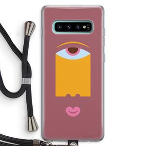 CaseCompany Mono V: Samsung Galaxy S10 Plus Transparant Hoesje met koord