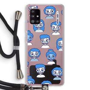 CaseCompany Gezichtjes: Samsung Galaxy A51 5G Transparant Hoesje met koord
