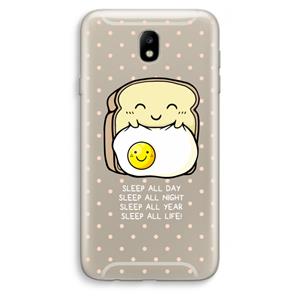 CaseCompany Sleep All Day: Samsung Galaxy J7 (2017) Transparant Hoesje
