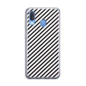 CaseCompany Strepen zwart-wit: Samsung Galaxy A40 Transparant Hoesje