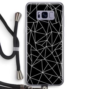 CaseCompany Geometrische lijnen wit: Samsung Galaxy S8 Transparant Hoesje met koord
